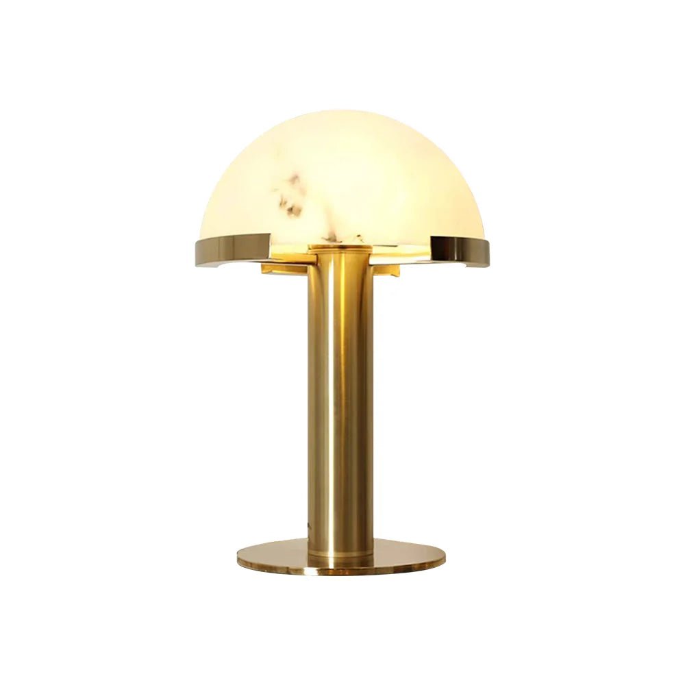 Lennar Visual_Alabaster Hemispherical Elegance Table Lamp