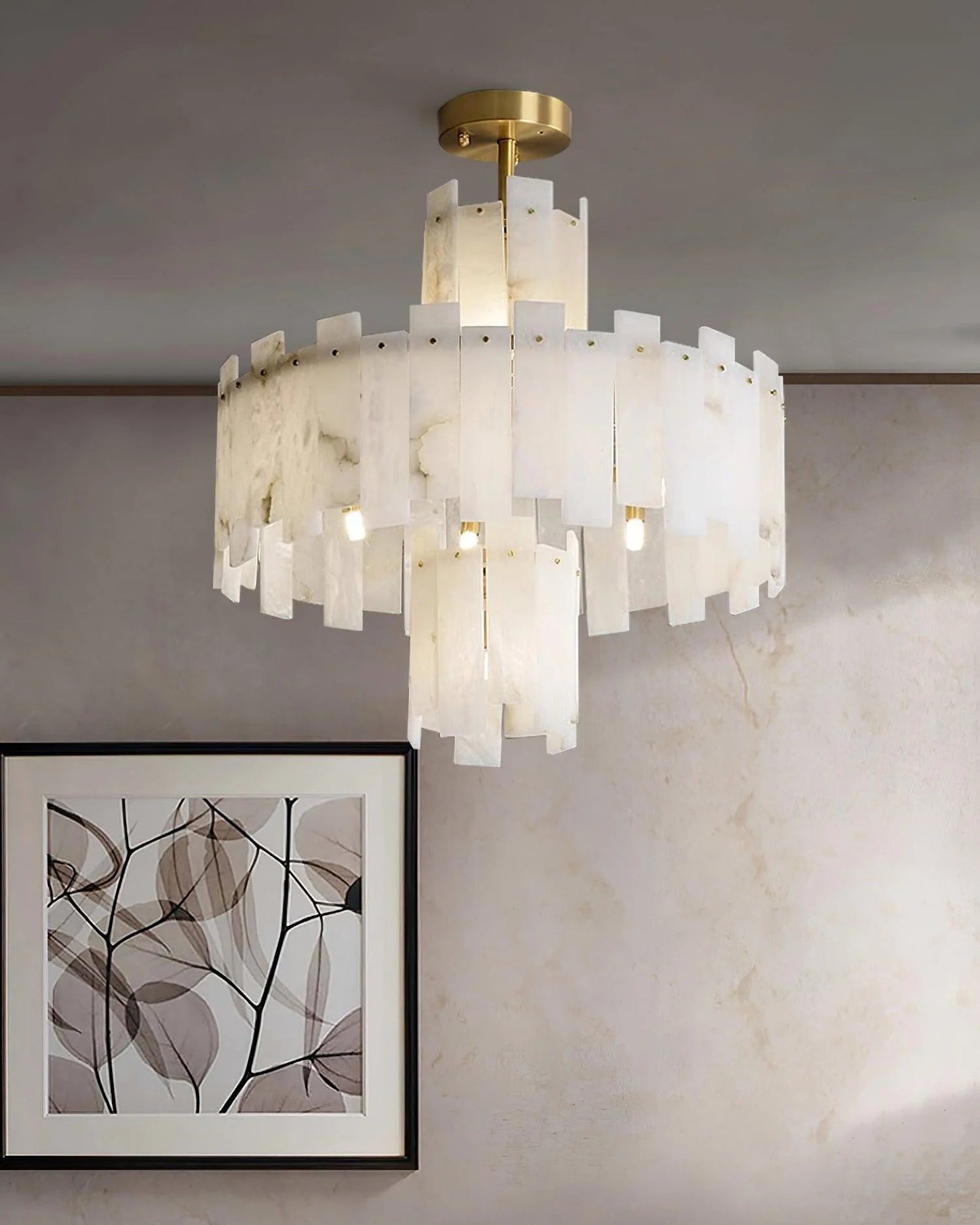Lennar Visual_Alabaster Regina Modern Round Chandelier