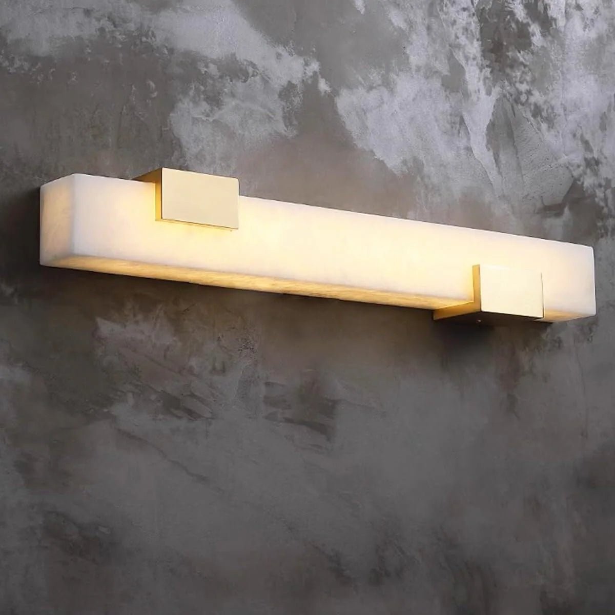 Wall LampLuxury Rectangular Alabaster Wall LampDia 8cm x H 60cm / ∅ 3.1″ x H 23.6″ *2WhiteLennar Visual