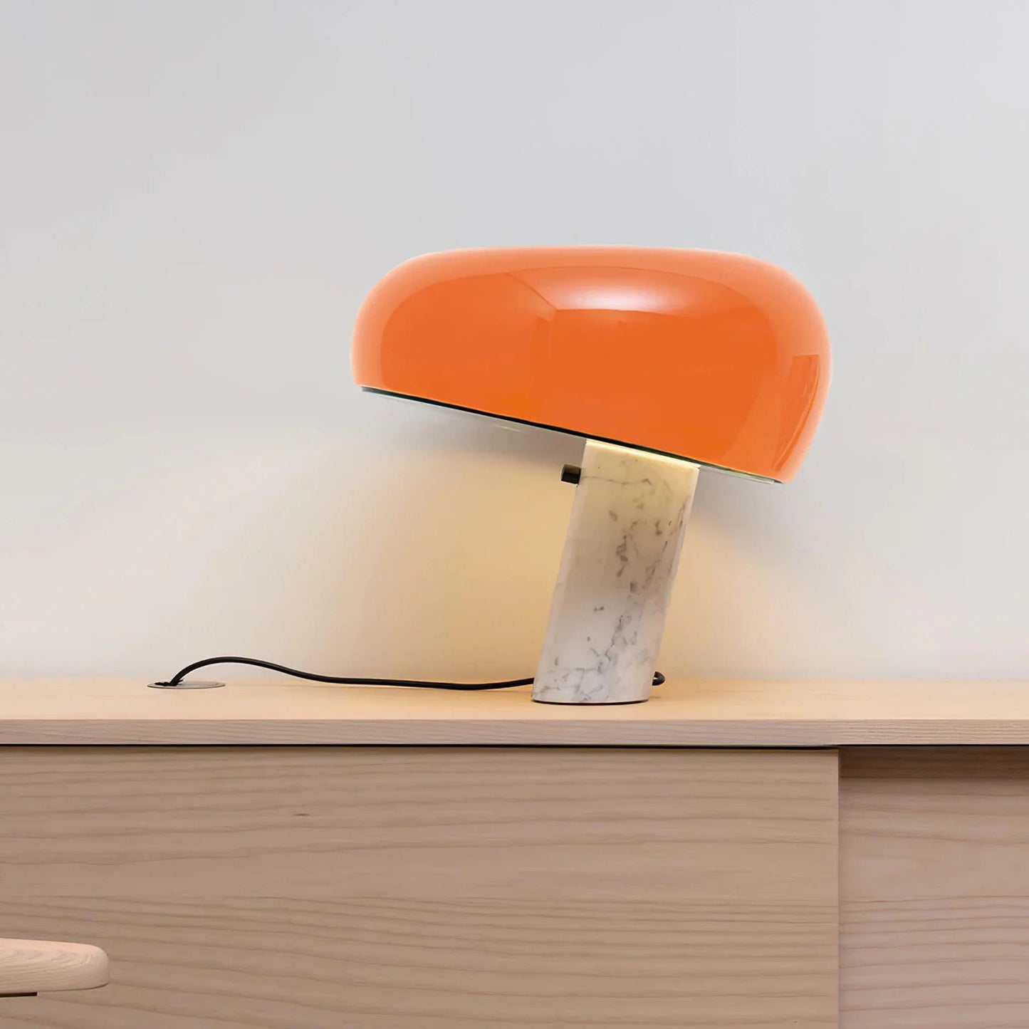 Table LampMarble Snoopy Glass Table LampDia 40cm x H 38cm / ∅ 15.8″ x H 15″Orange & WhiteLennar Visual