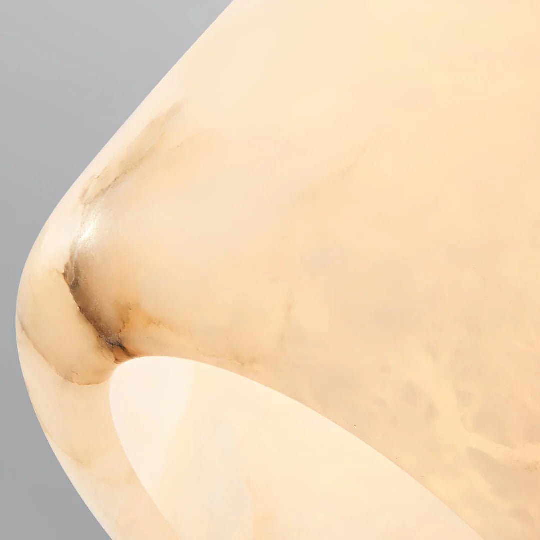 Pendant LightNatural Alabaster Small Pendant LightDia 17cm x H 30cm / Φ 6.7″ x H 11.8″Gold + WhiteLennar Visual