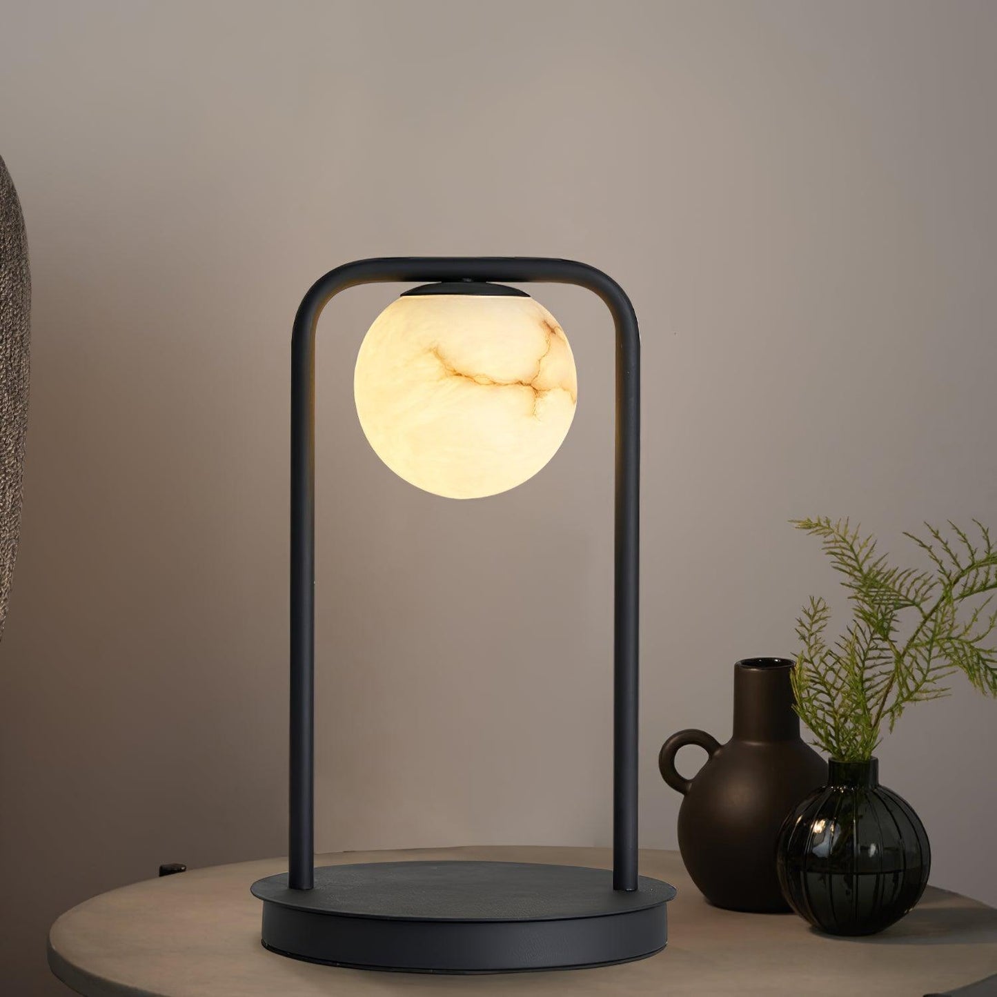 Table LampRebirth Table LampDia 20cm x H 38cm / ∅ 7.9″ x H 14.9″Black & White AlabasterLennar Visual