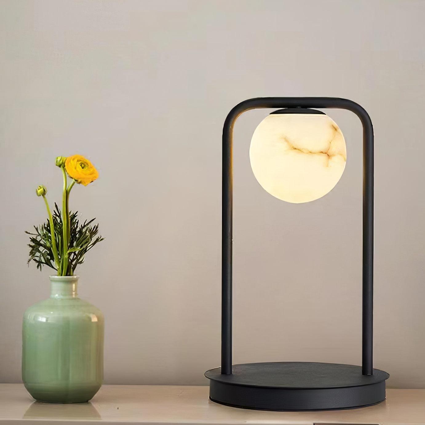 Table LampRebirth Table LampDia 20cm x H 38cm / ∅ 7.9″ x H 14.9″Black & White AlabasterLennar Visual
