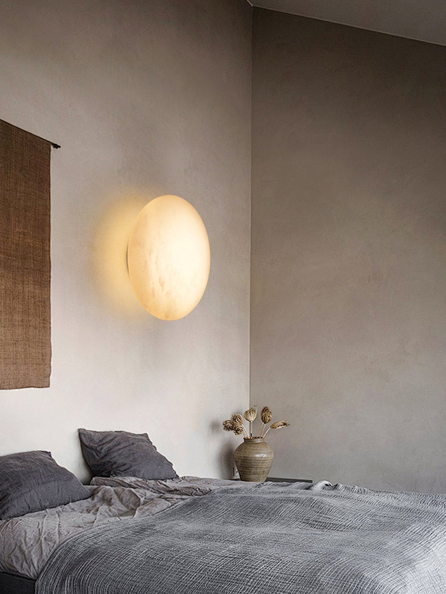 Wall LampSpanish marble wall lampDia 20cm x W 8.5cm / ∅ 7.9″ x W 3.3″Brass & WhiteLennar Visual