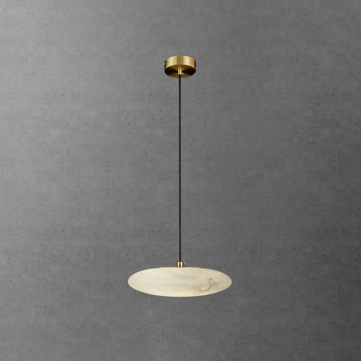 Pendant LampTONGOTDI Round Marble Pendant LampDia 20cm x W 8.5cm / ∅ 7.9″ x W 3.3″Brass & WhiteLennar Visual