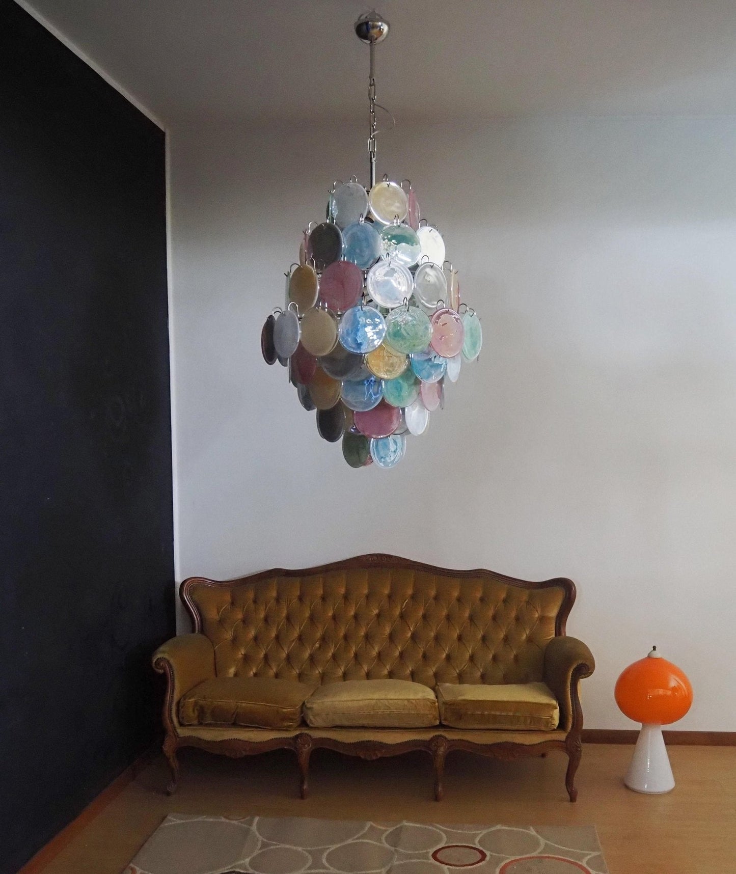 ChandelierVintage Murano Multicolored Disks ChandelierDia 75cm x H 105cm / Φ 29.5″ x H 41.3″ColorfulLennar Visual