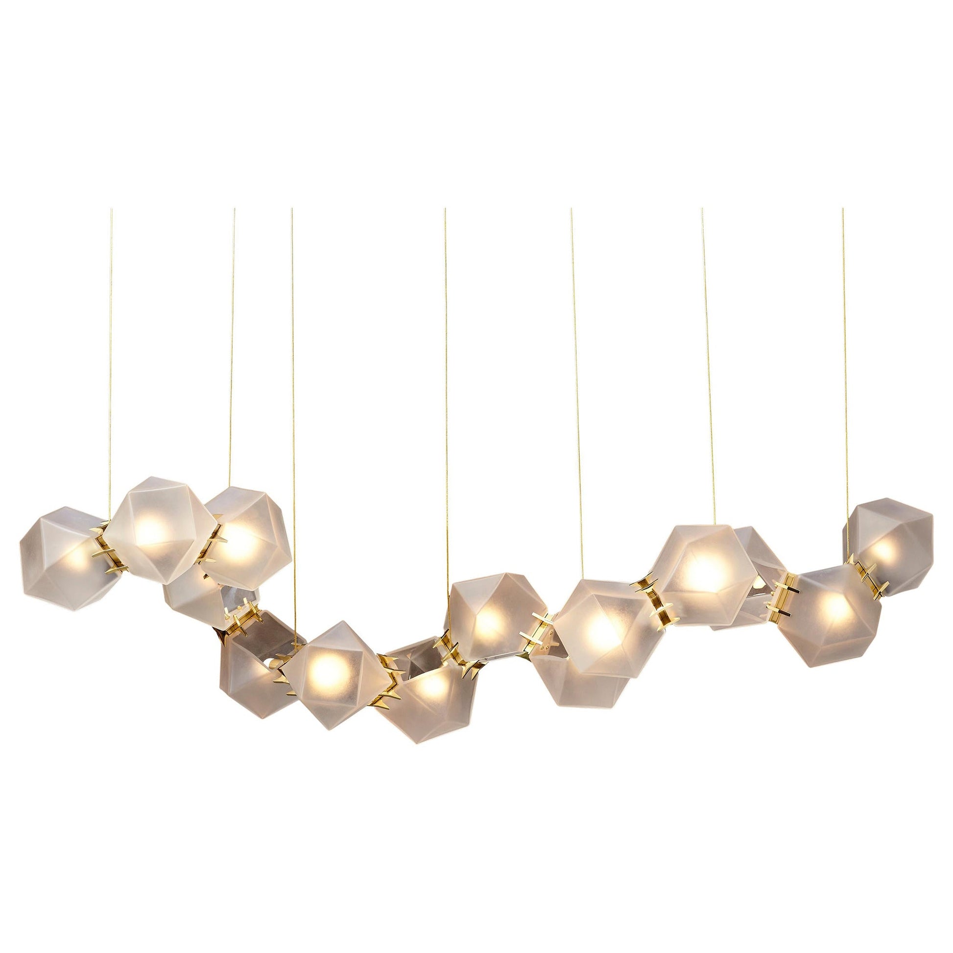 ChandelierWelles Glass Long Chandelier14 Heads L 160cm x W 35cm / L 63″ x W 13.8″WhiteLennar Visual