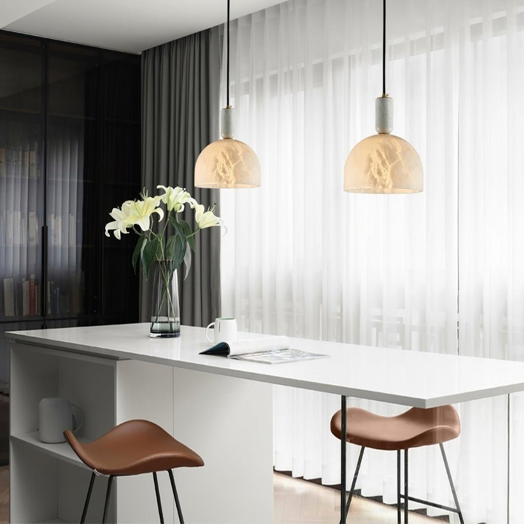 Lennar Visual_Acorn Alabaster Pendant Light