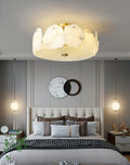 Lennar Visual_Alabaster Artze Brass Ceiling Light