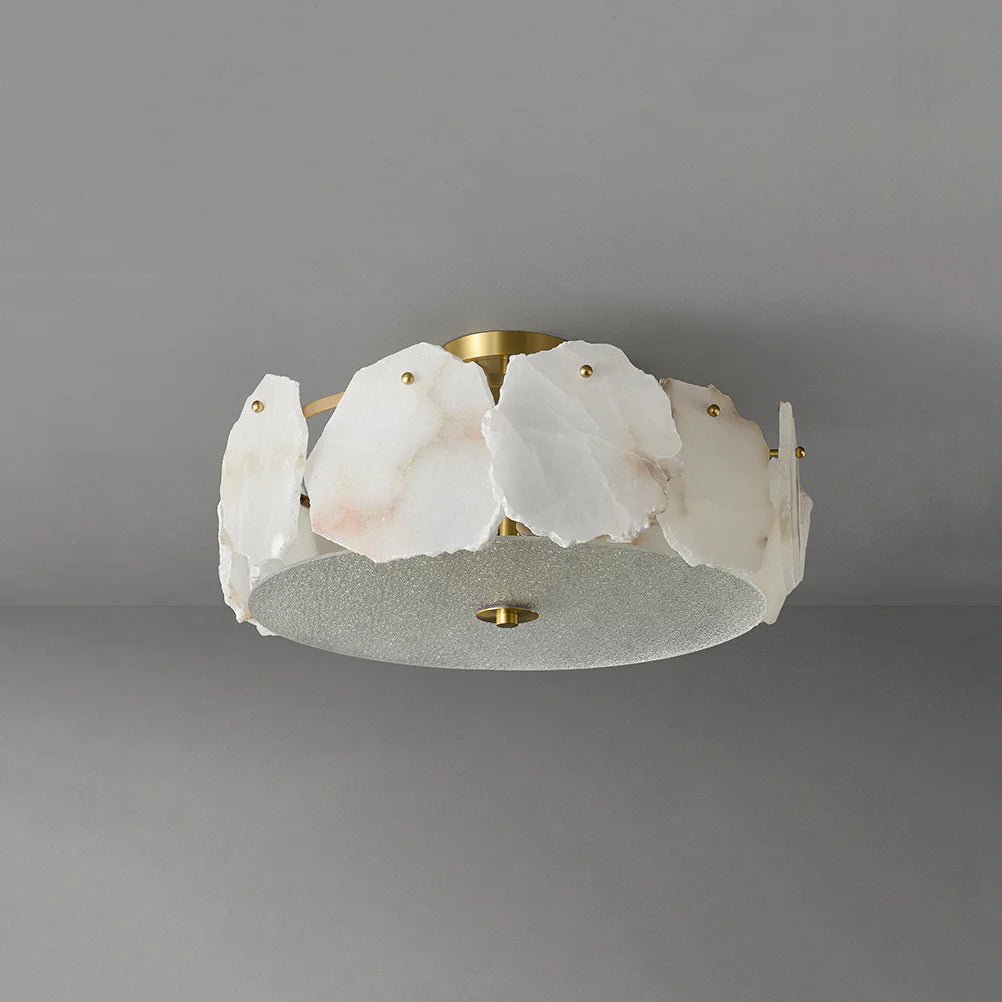 Lennar Visual_Alabaster Artze Brass Ceiling Light