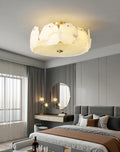 Lennar Visual_Alabaster Artze Brass Ceiling Light