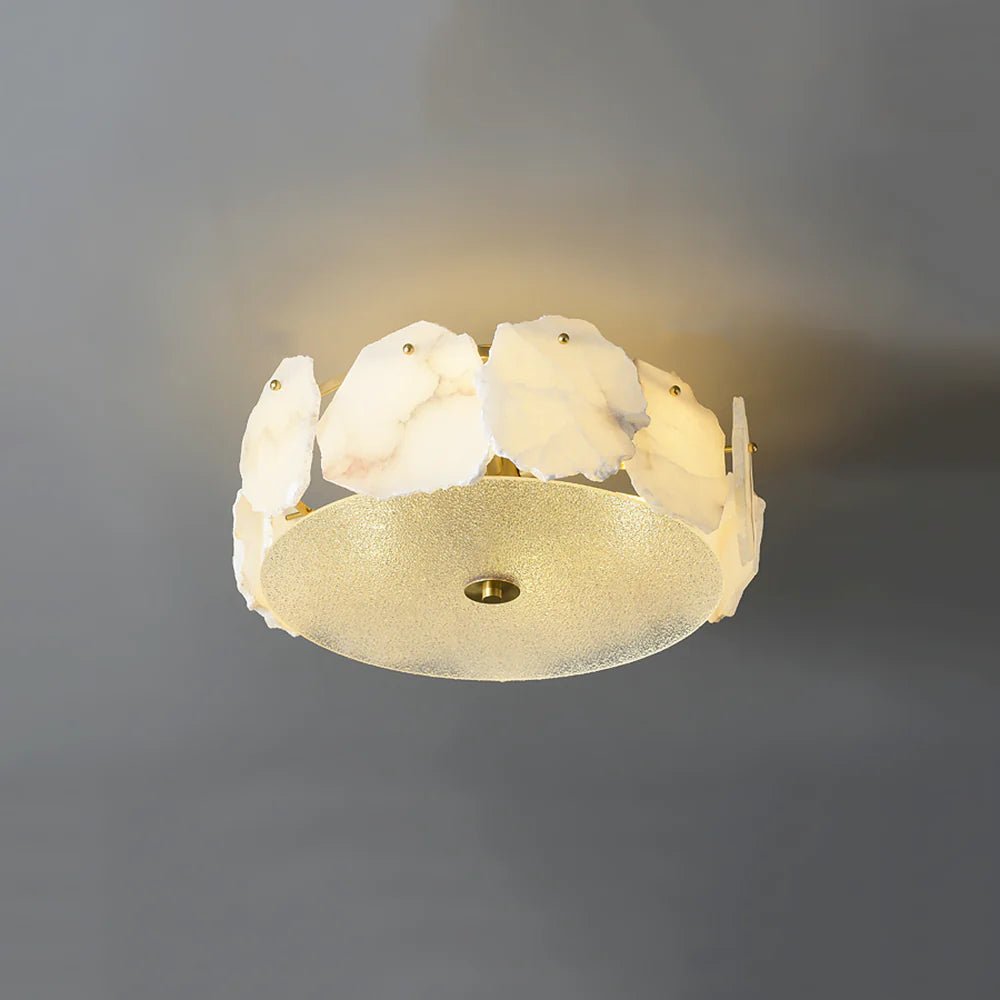 Lennar Visual_Alabaster Artze Brass Ceiling Light