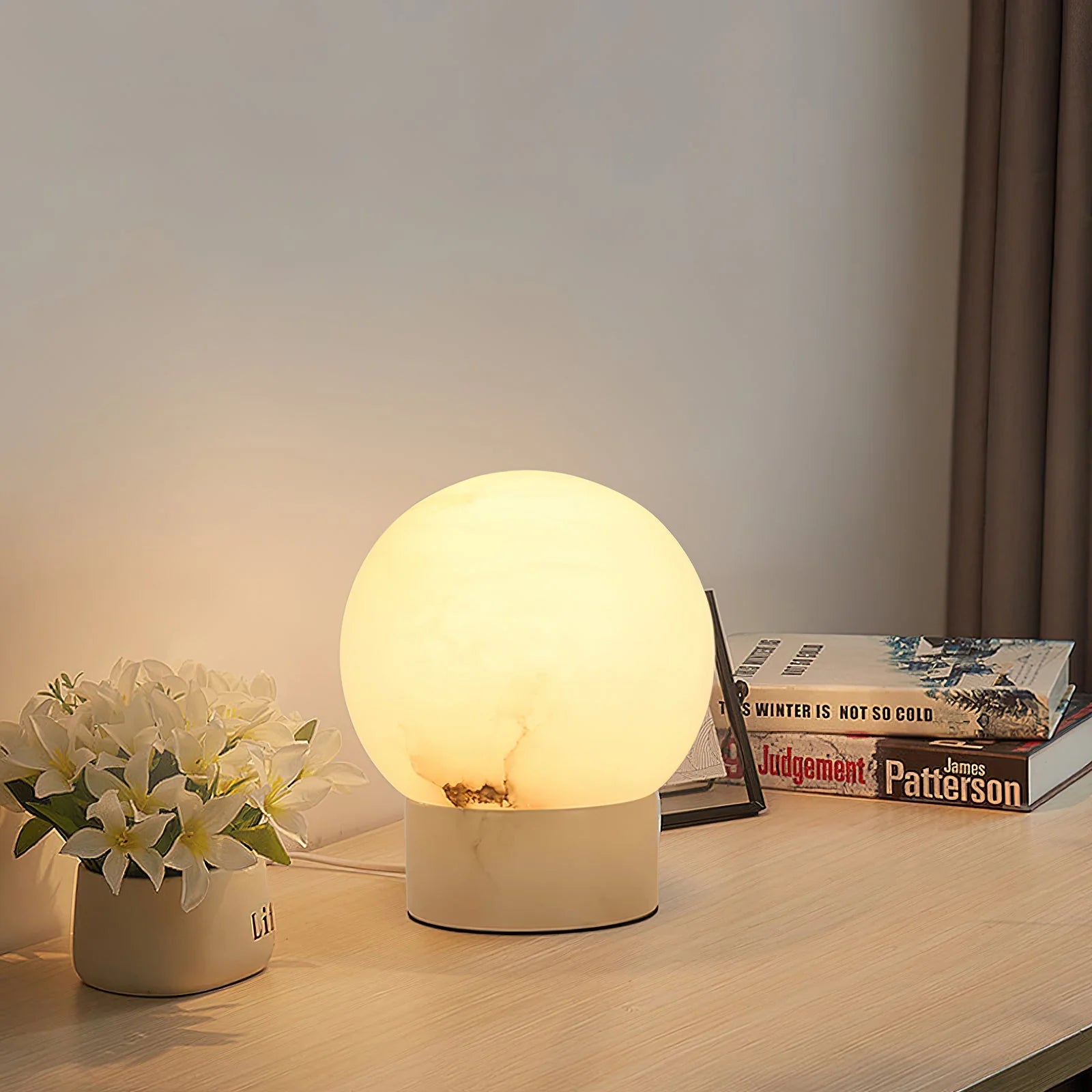 Lennar Visual_Alabaster Athena Ball Table Lamp