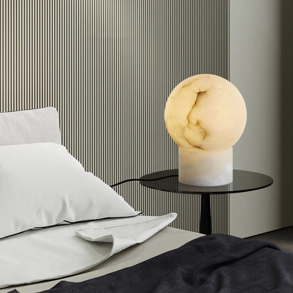 Lennar Visual_Alabaster Athena Ball Table Lamp