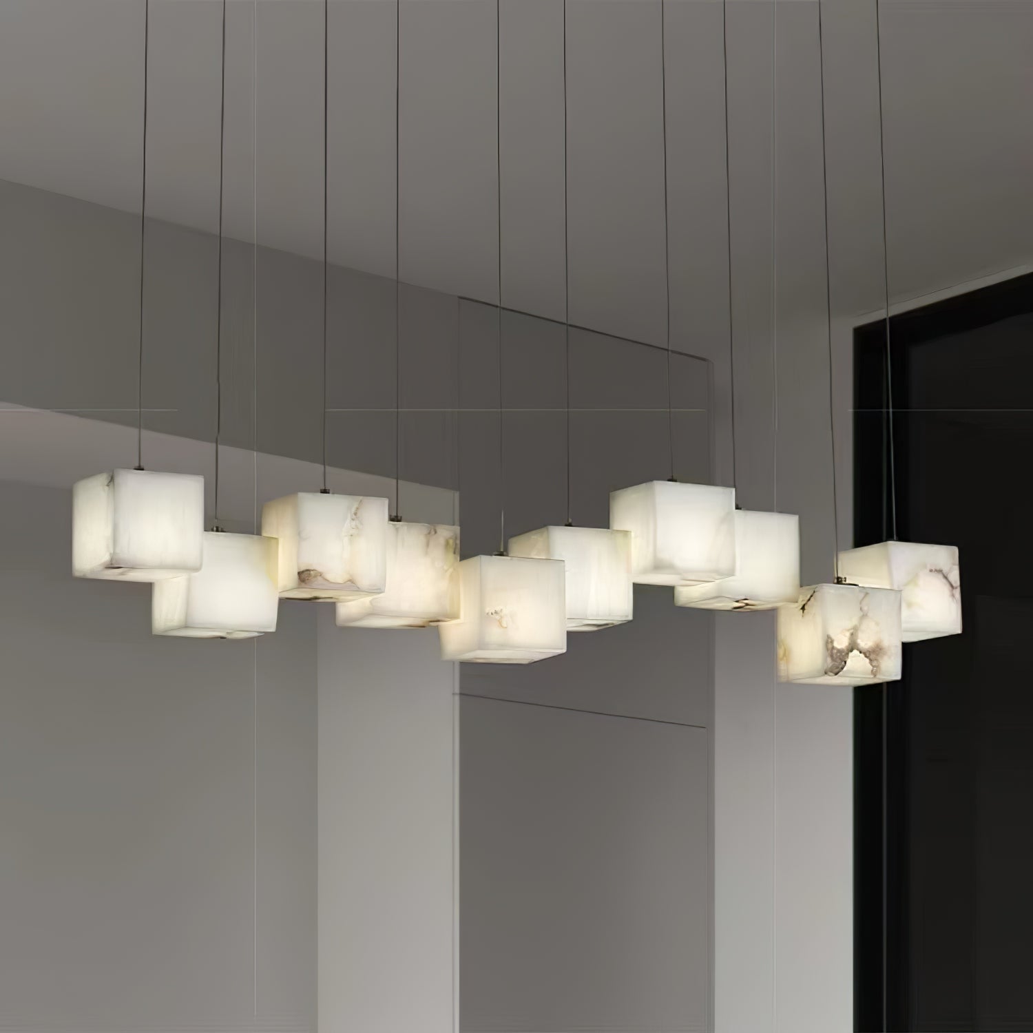 Lennar Visual_Alabaster Box Chandelier