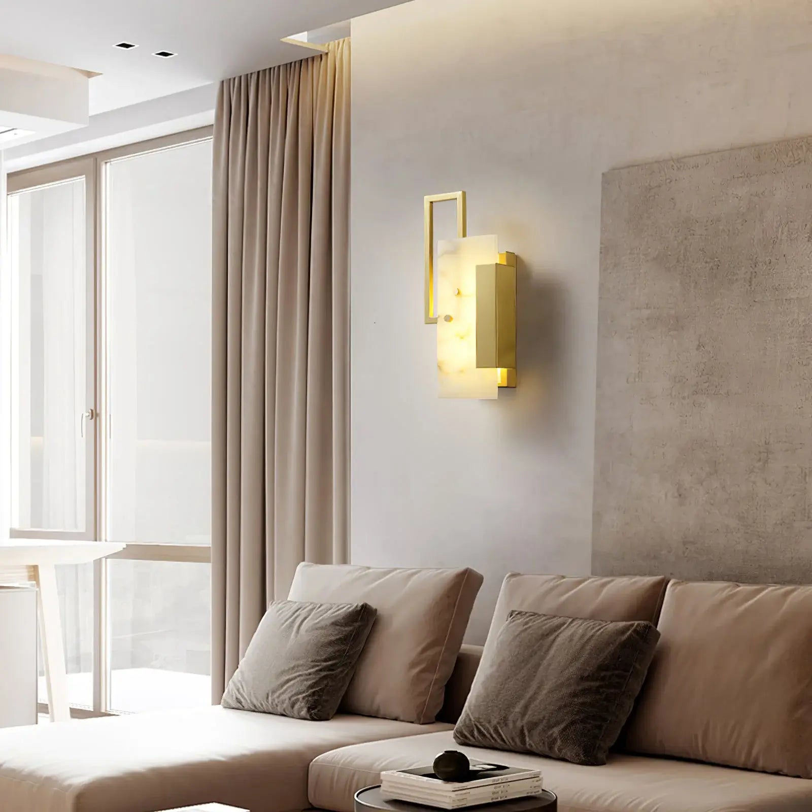 Lennar Visual_Alabaster Brass Wall Sconce