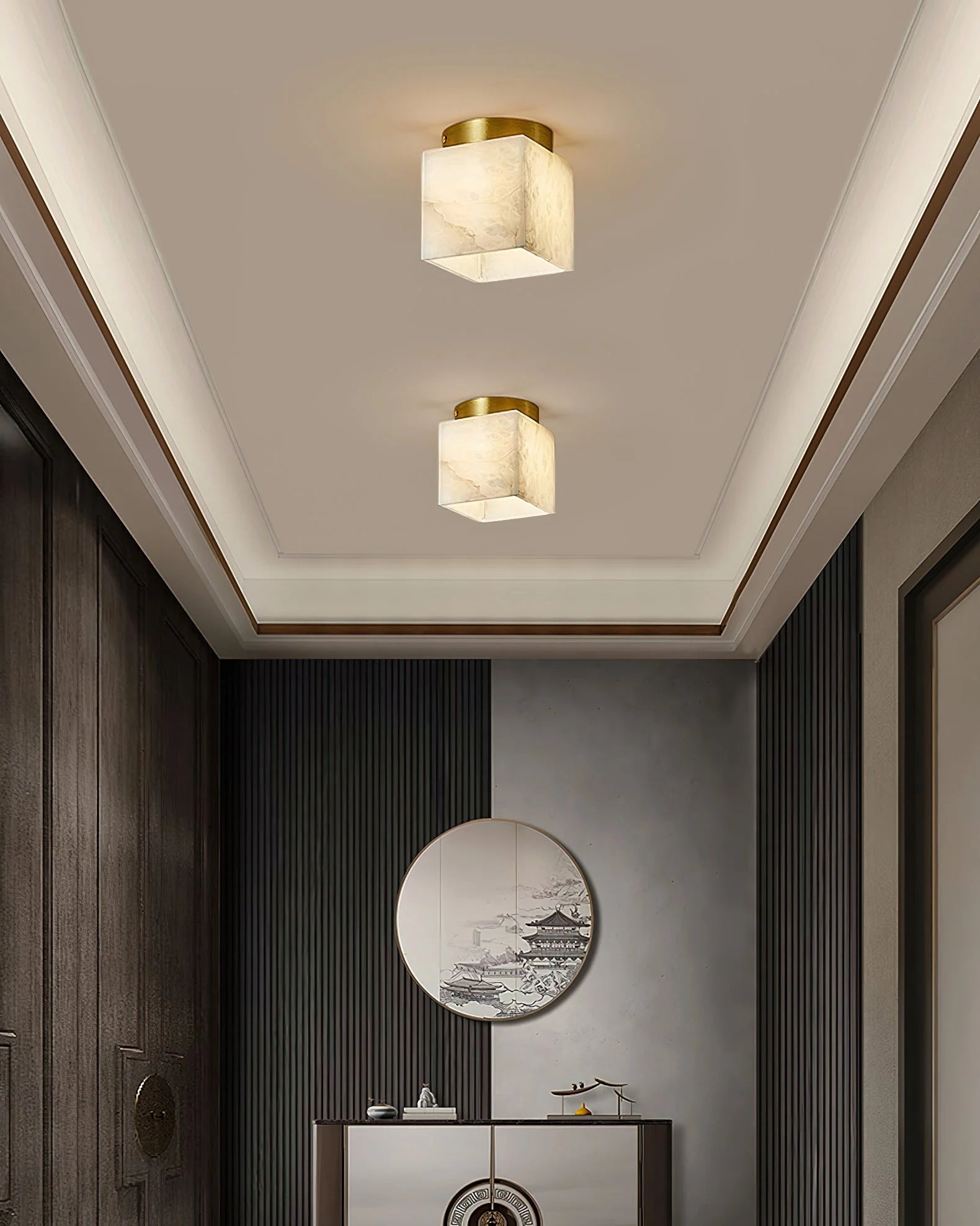 Lennar Visual_Alabaster Budnick Square Ceiling Light