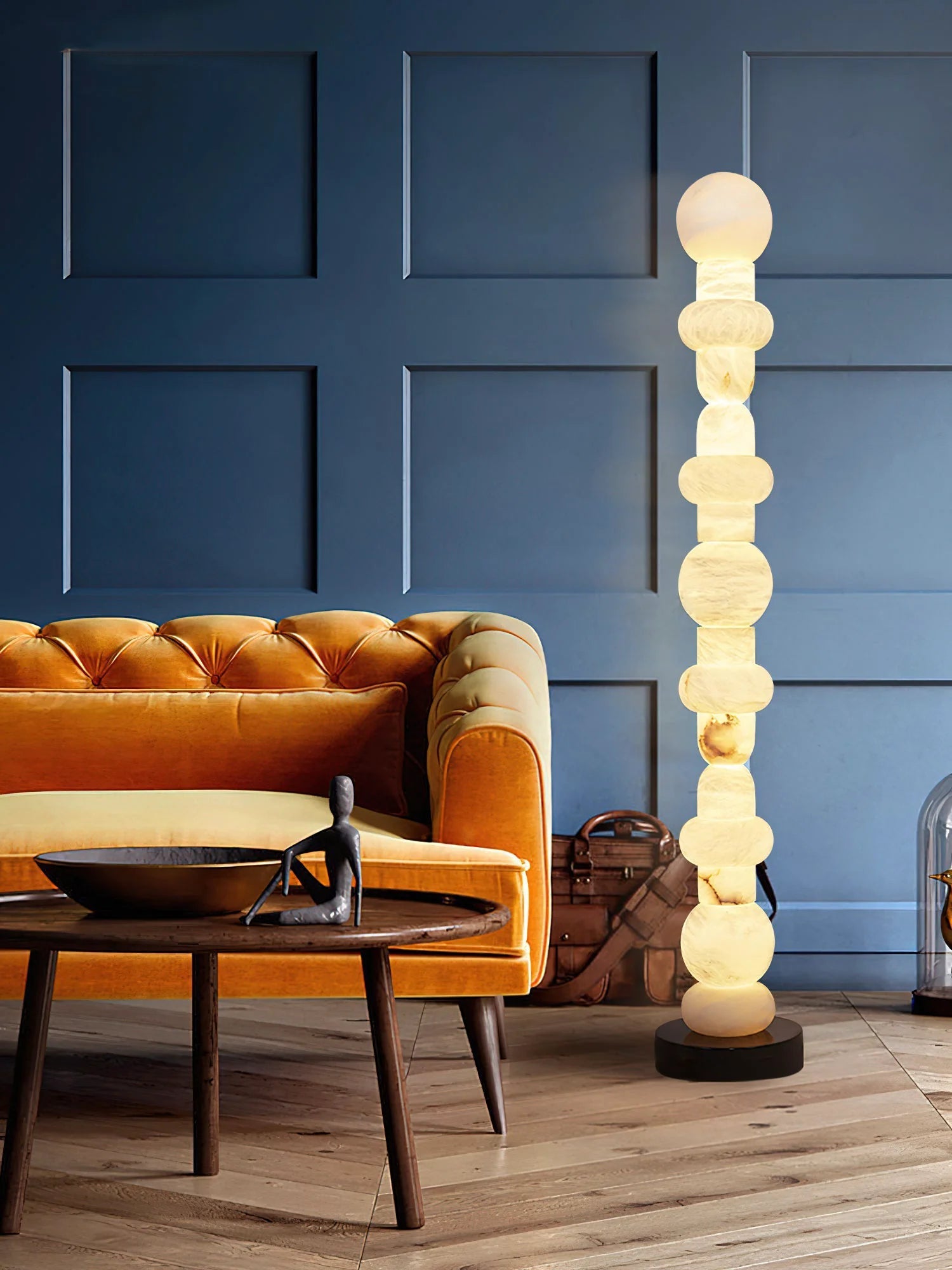 Lennar Visual_Alabaster Column Modern Floor Lamp