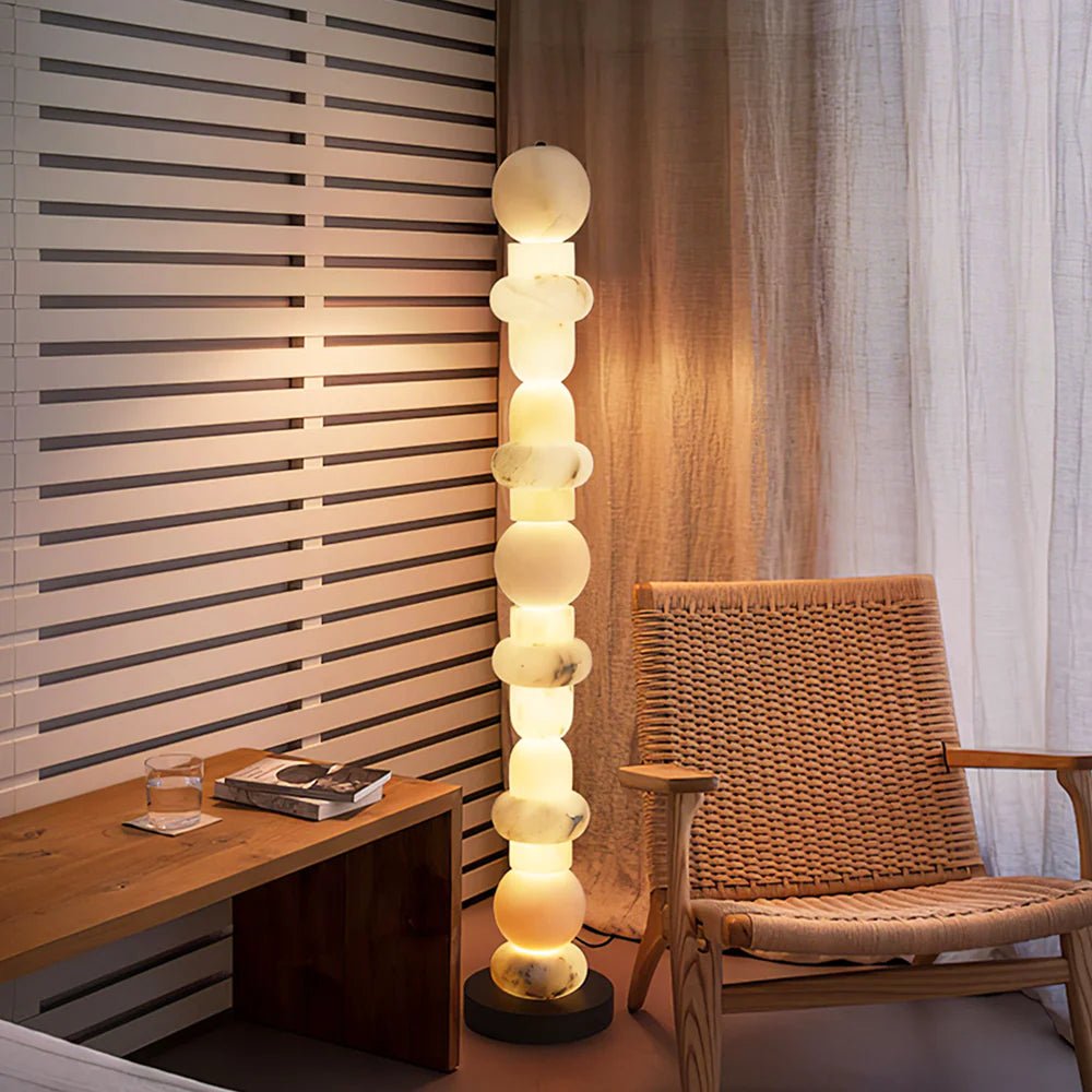 Lennar Visual_Alabaster Column Modern Floor Lamp