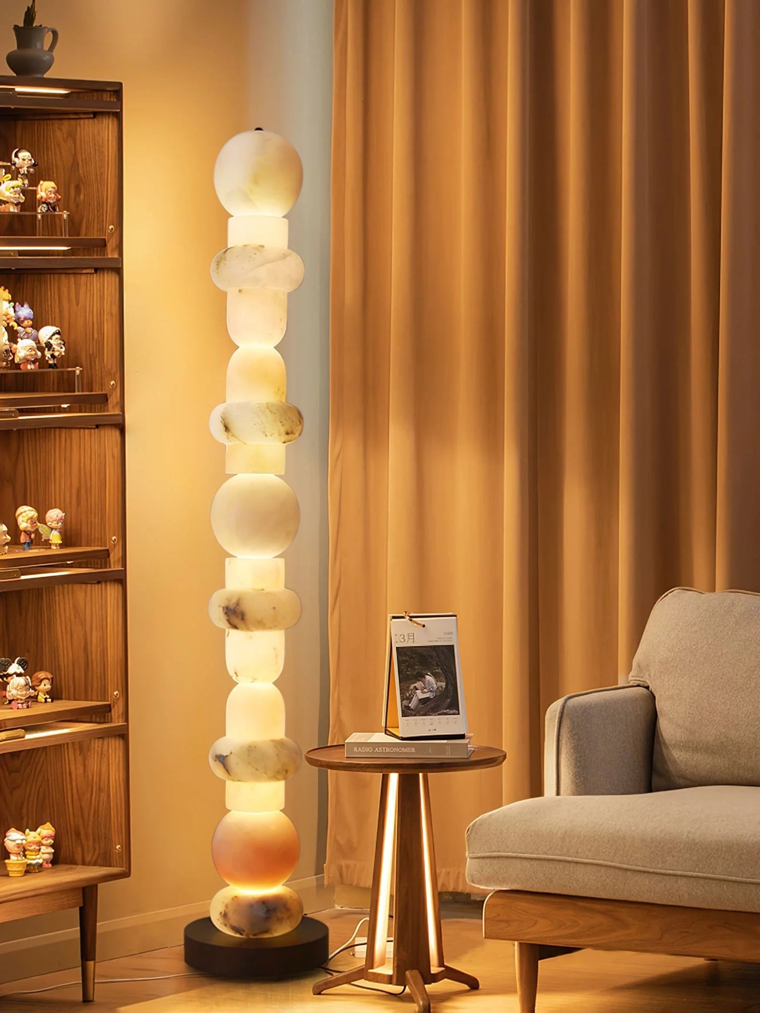 Lennar Visual_Alabaster Column Modern Floor Lamp