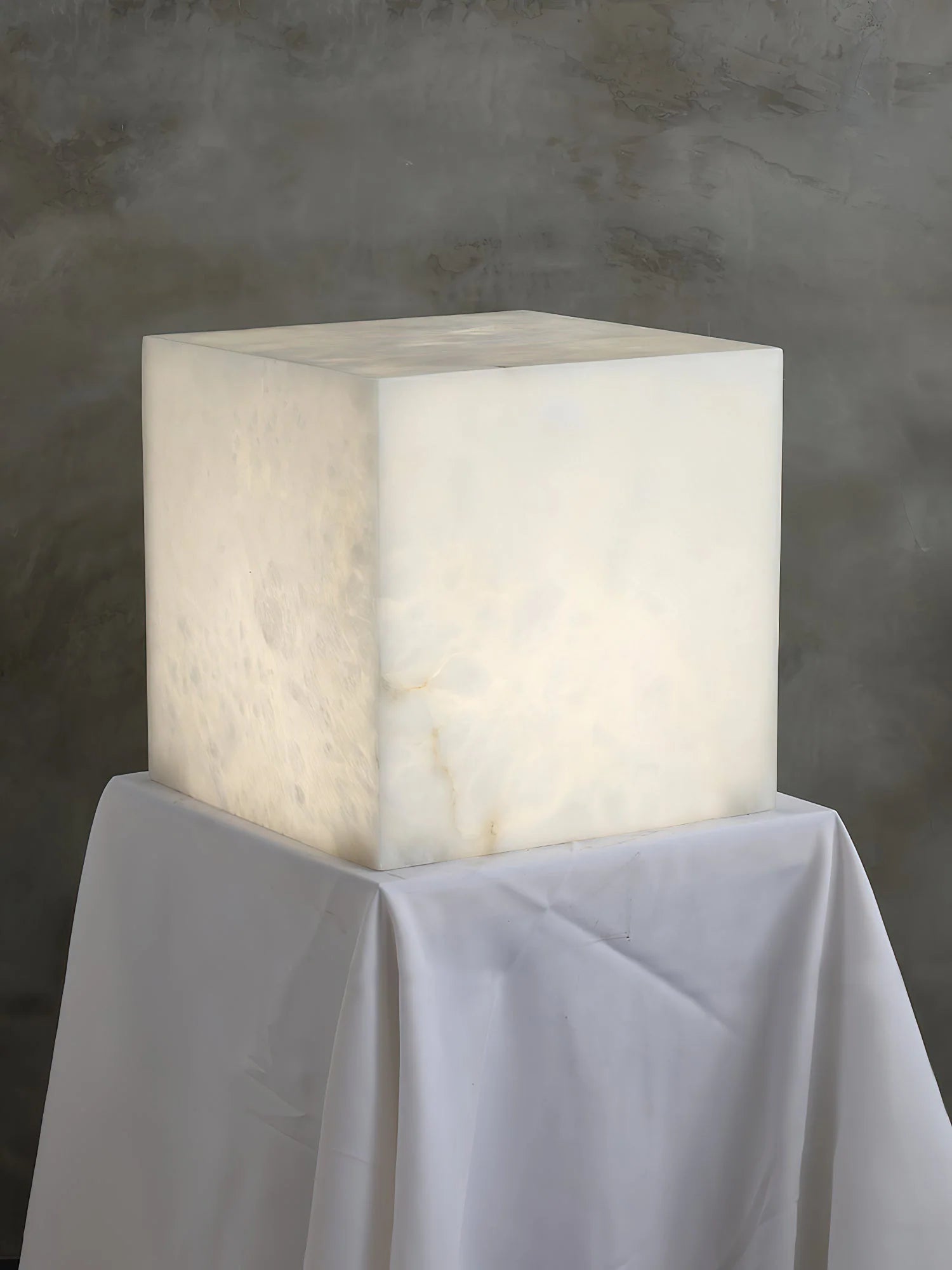 Lennar Visual_Alabaster Cubic Table Lamp