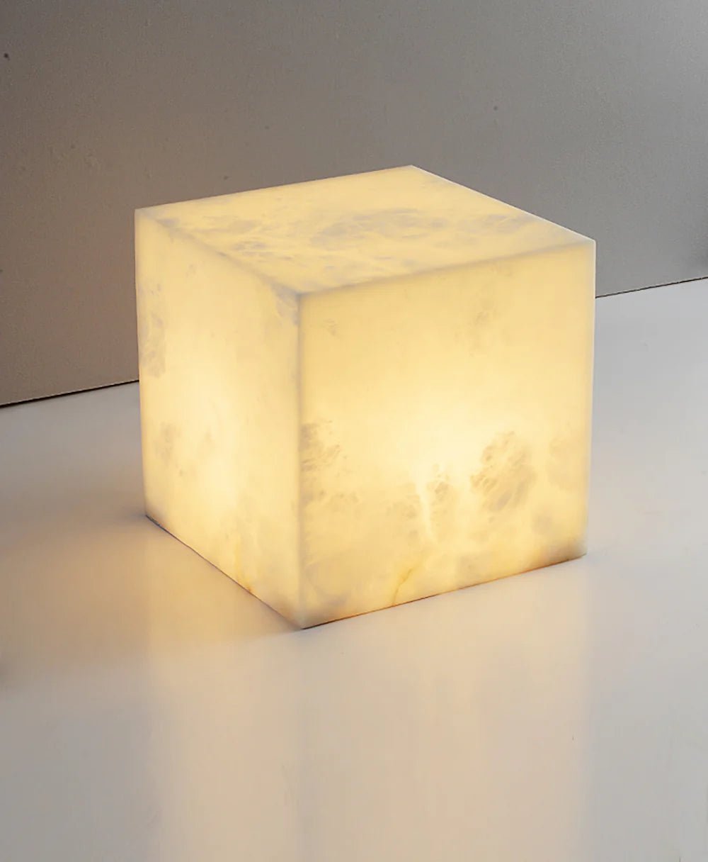 Lennar Visual_Alabaster Cubic Table Lamp