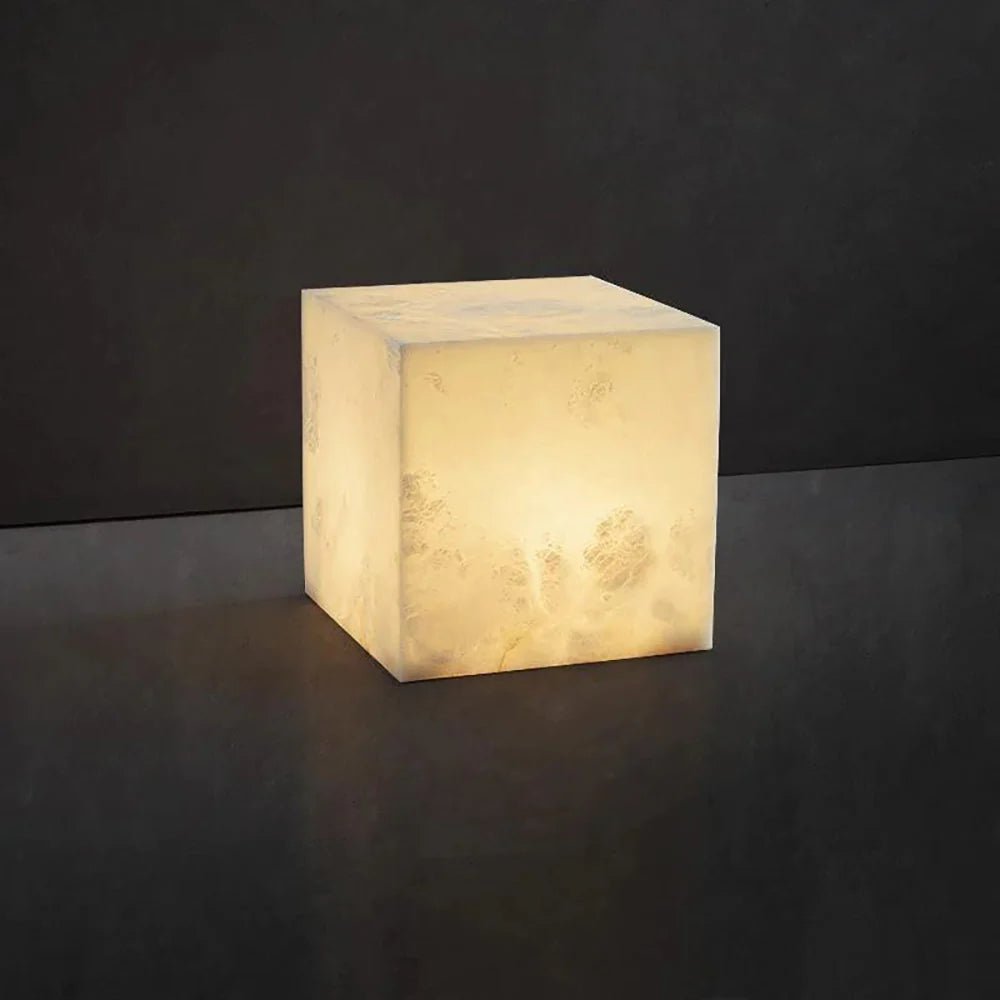 Lennar Visual_Alabaster Cubic Table Lamp