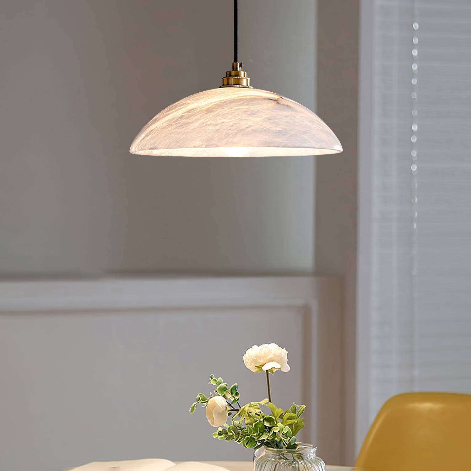 Lennar Visual_Alabaster Dome Pendant Light