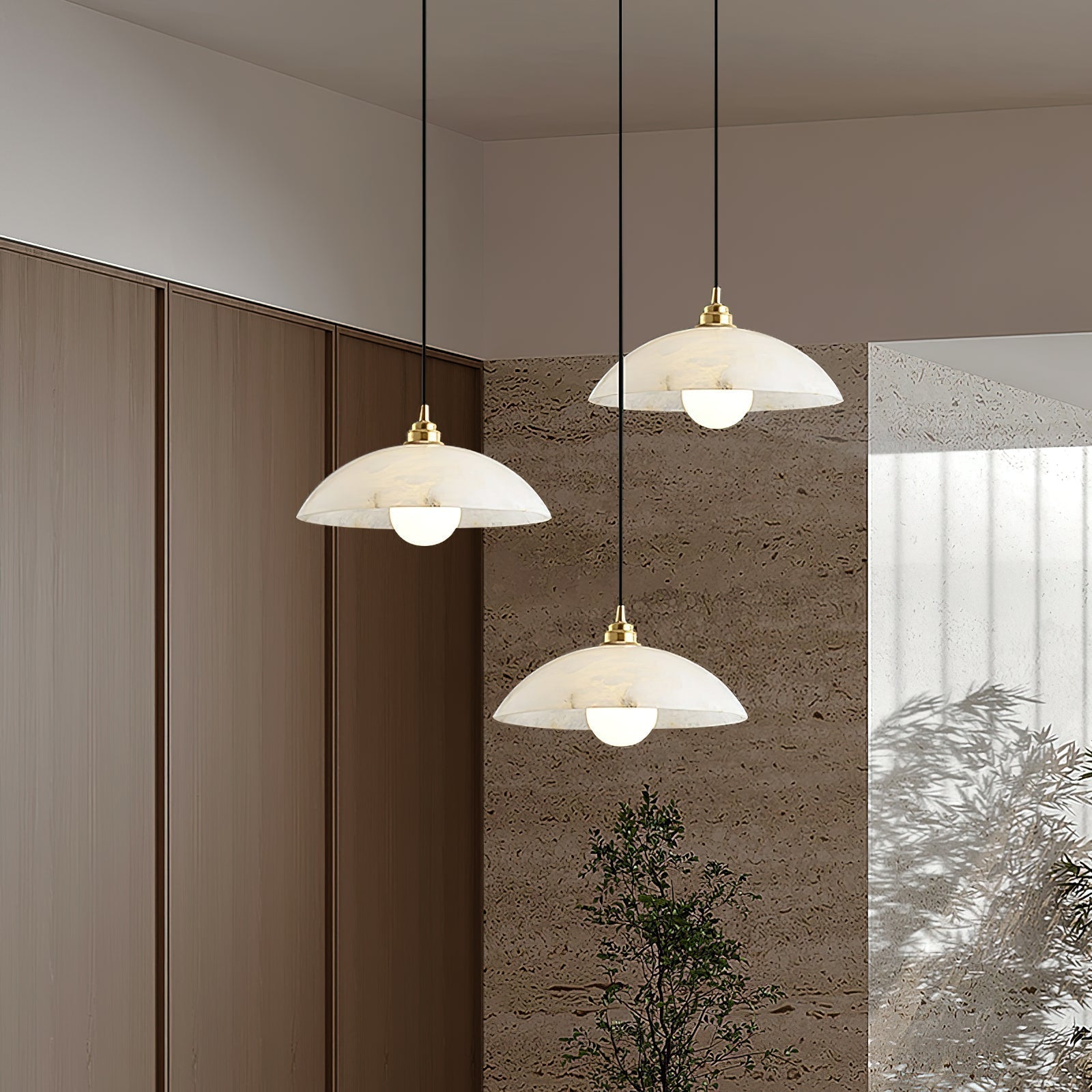 Lennar Visual_Alabaster Dome Pendant Light