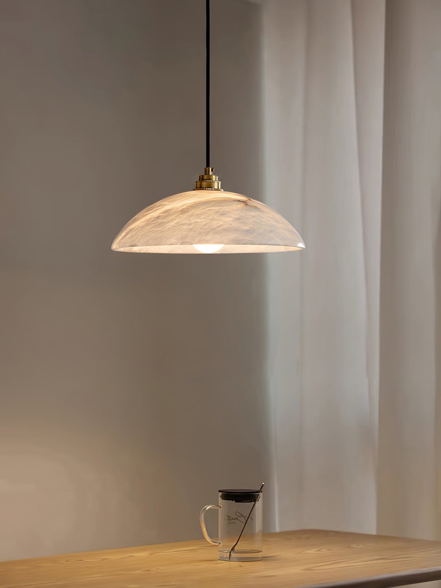 Lennar Visual_Alabaster Dome Pendant Light