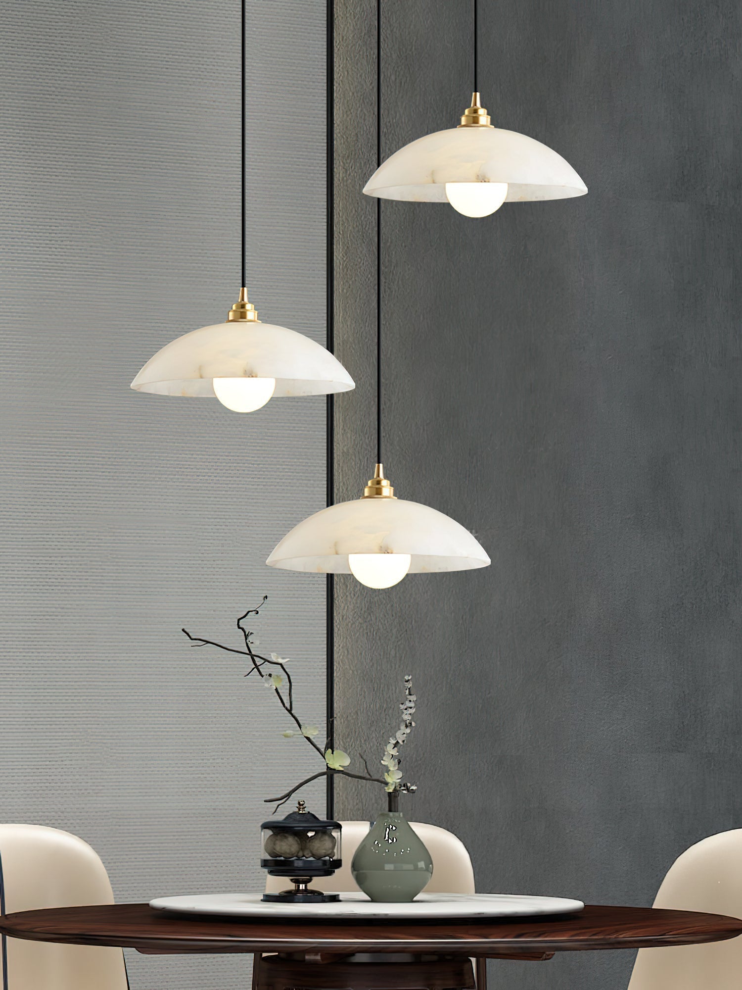 Lennar Visual_Alabaster Dome Pendant Light