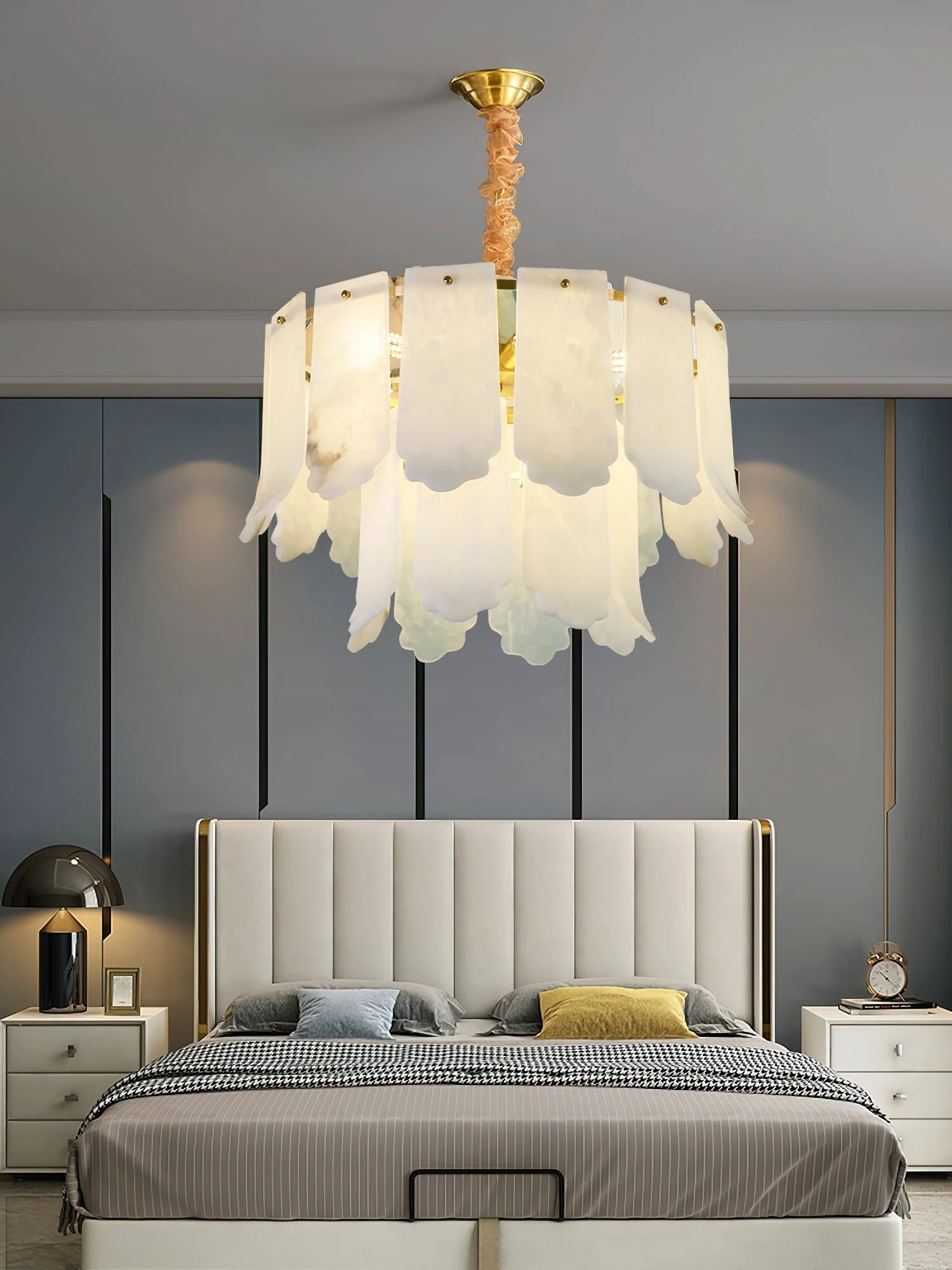 Lennar Visual_Alabaster Elba Brass Chandelier