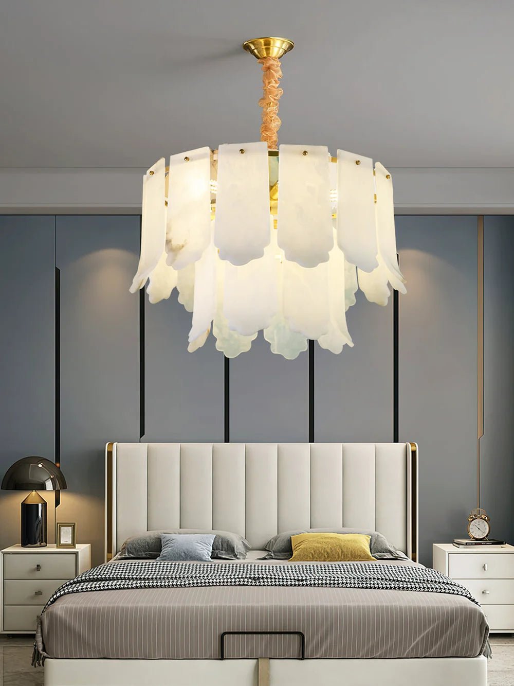 Lennar Visual_Alabaster Elba Brass Chandelier