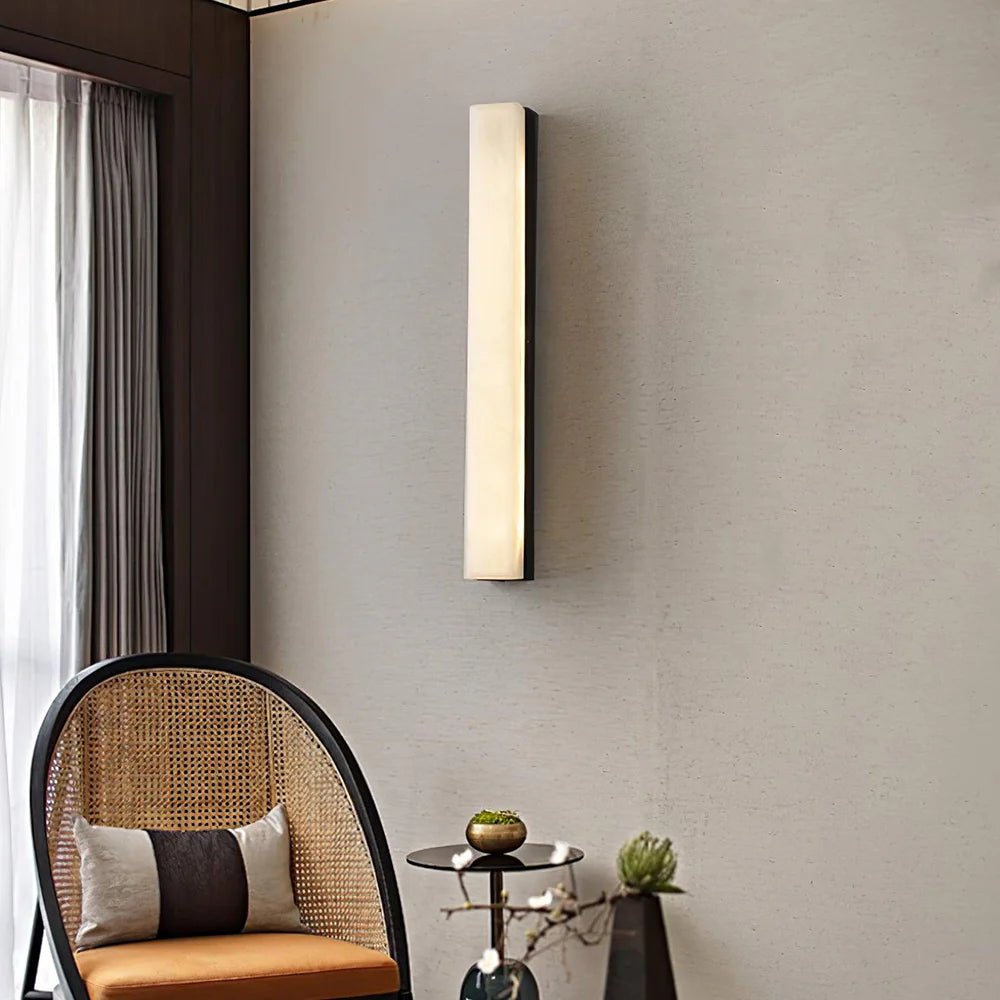 Lennar Visual_Alabaster Emerson Brass Wall Lamp