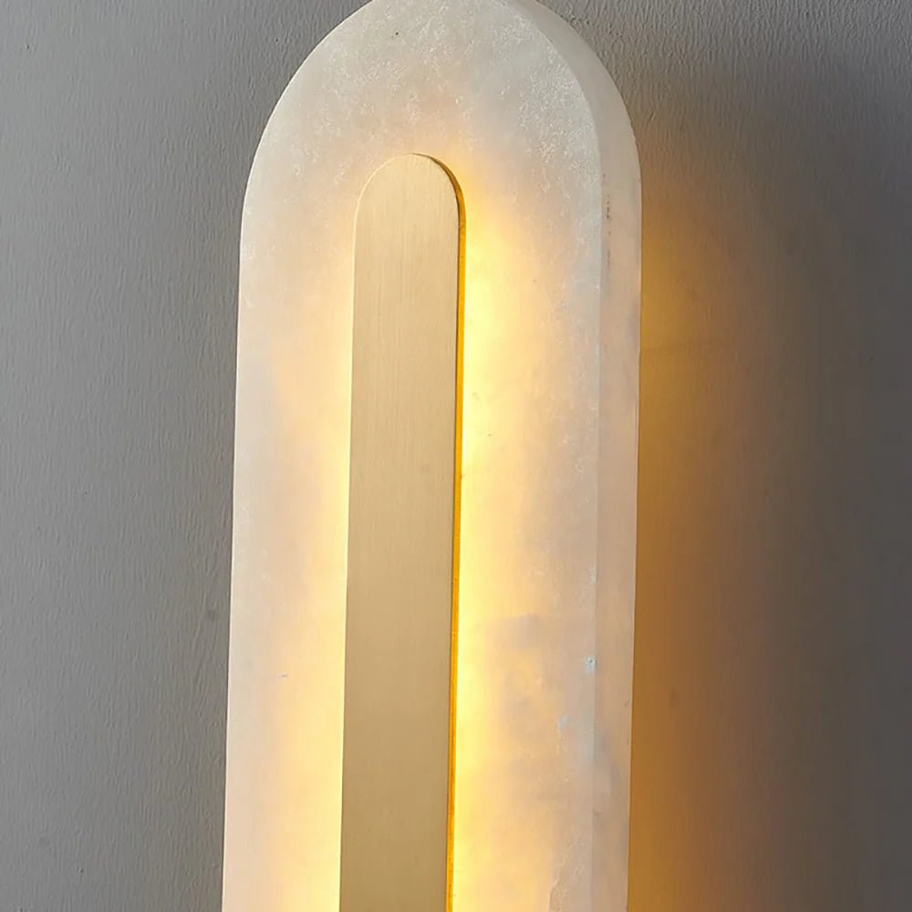 Lennar Visual_Alabaster Gold Oval Wall Light