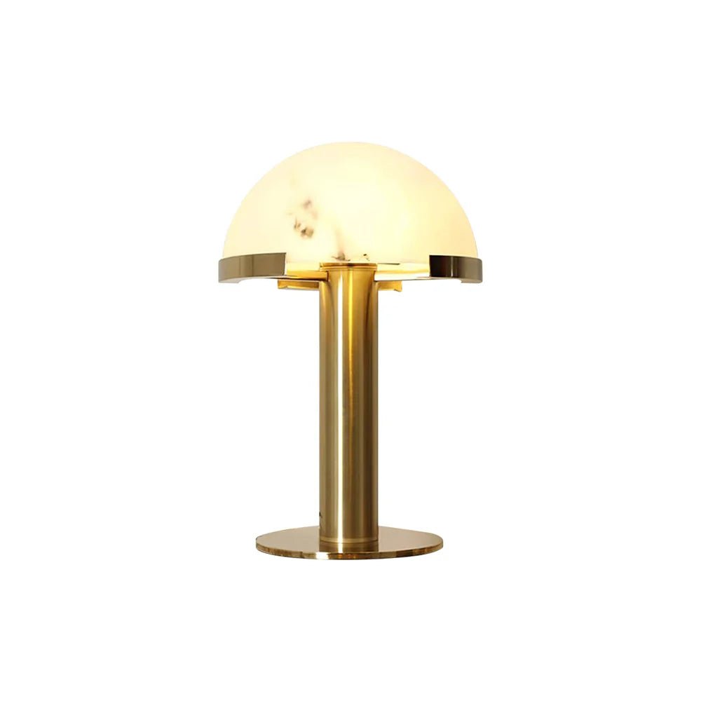 Lennar Visual_Alabaster Hemispherical Elegance Table Lamp