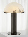 Lennar Visual_Alabaster Hemispherical Elegance Table Lamp