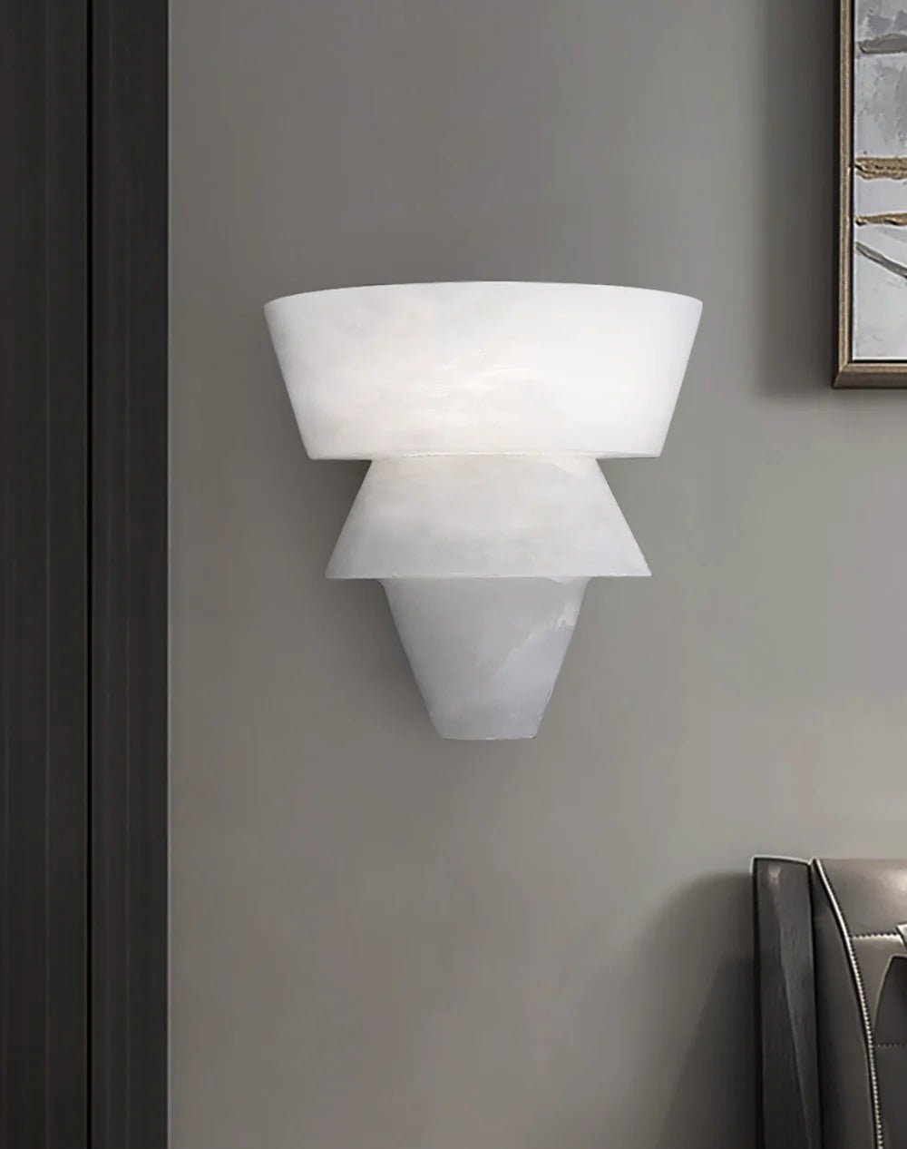 Lennar Visual_Alabaster Laboratory Cone Wall Light