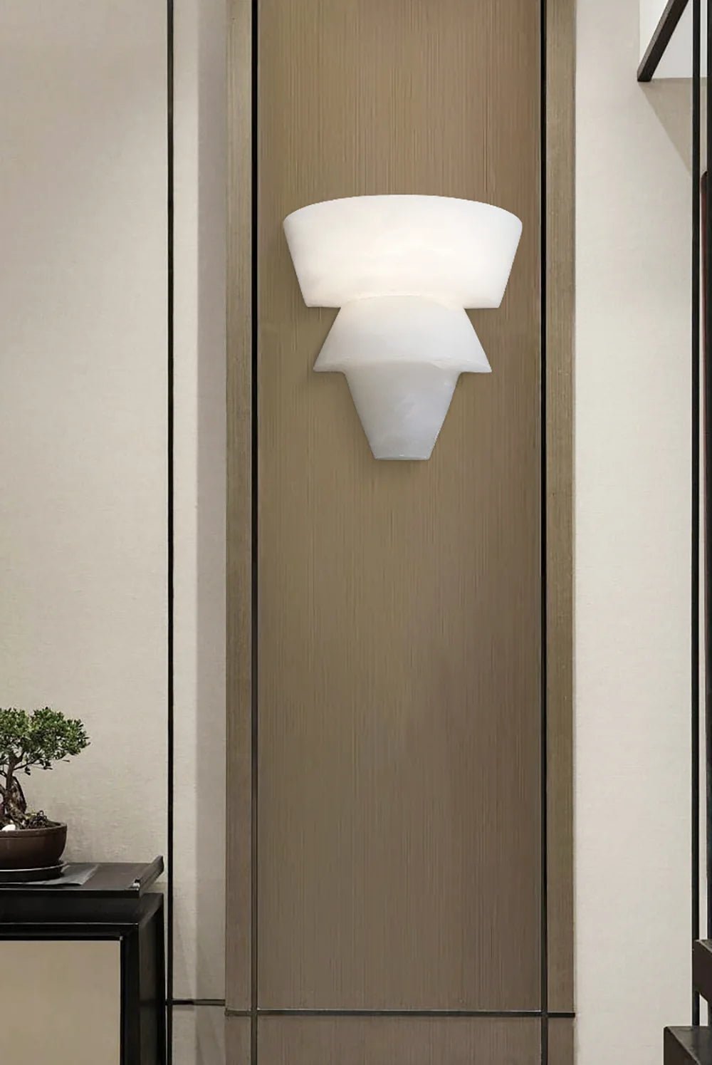 Lennar Visual_Alabaster Laboratory Cone Wall Light