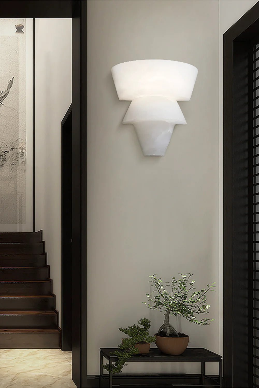 Lennar Visual_Alabaster Laboratory Cone Wall Light