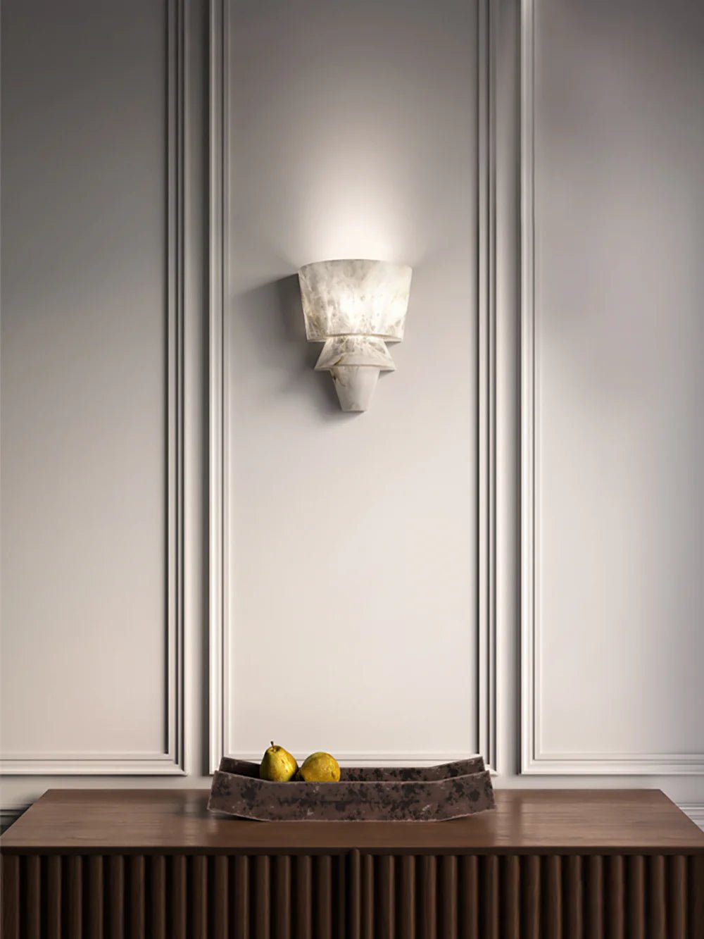 Lennar Visual_Alabaster Laboratory Cone Wall Light