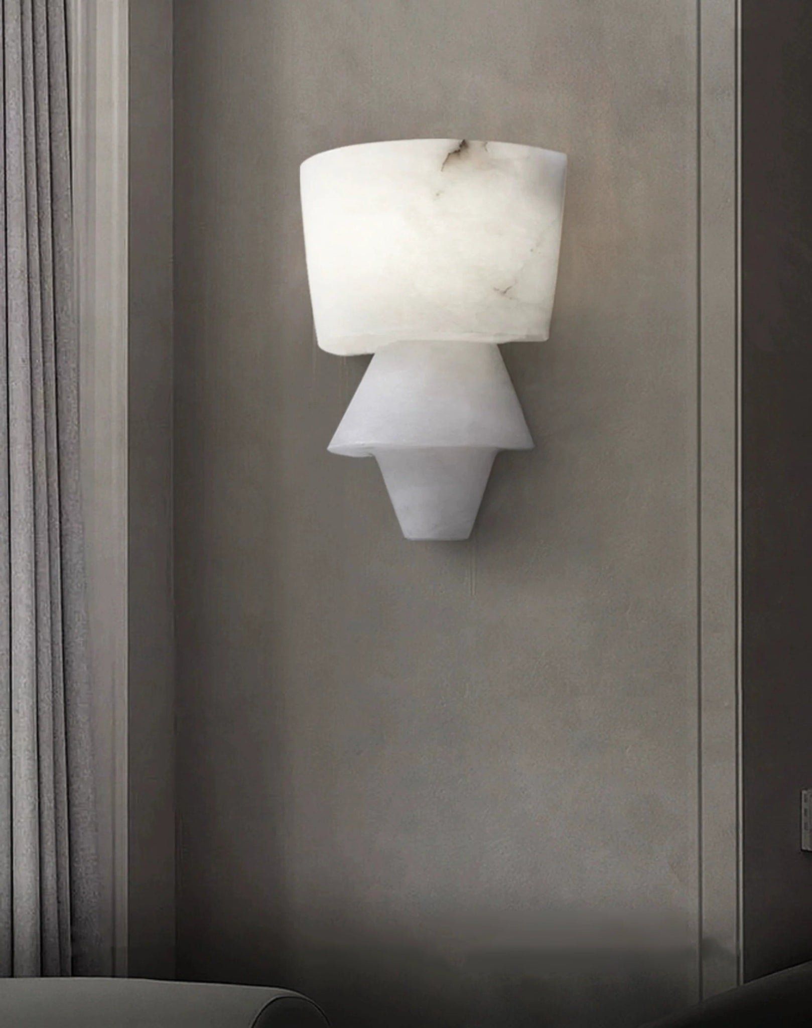 Lennar Visual_Alabaster Laboratory Cone Wall Light