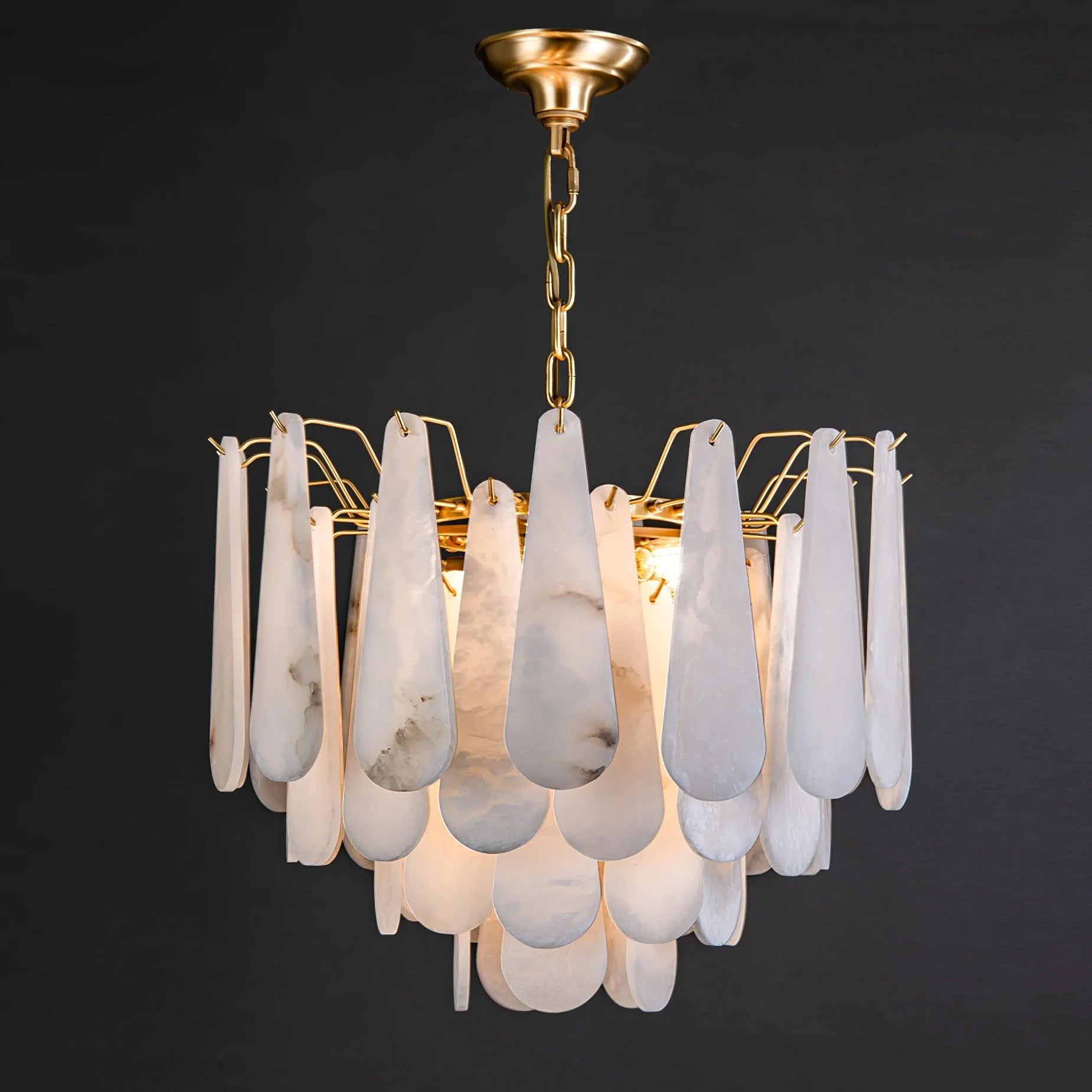 Lennar Visual_Alabaster Leon Drop Shape Chandelier