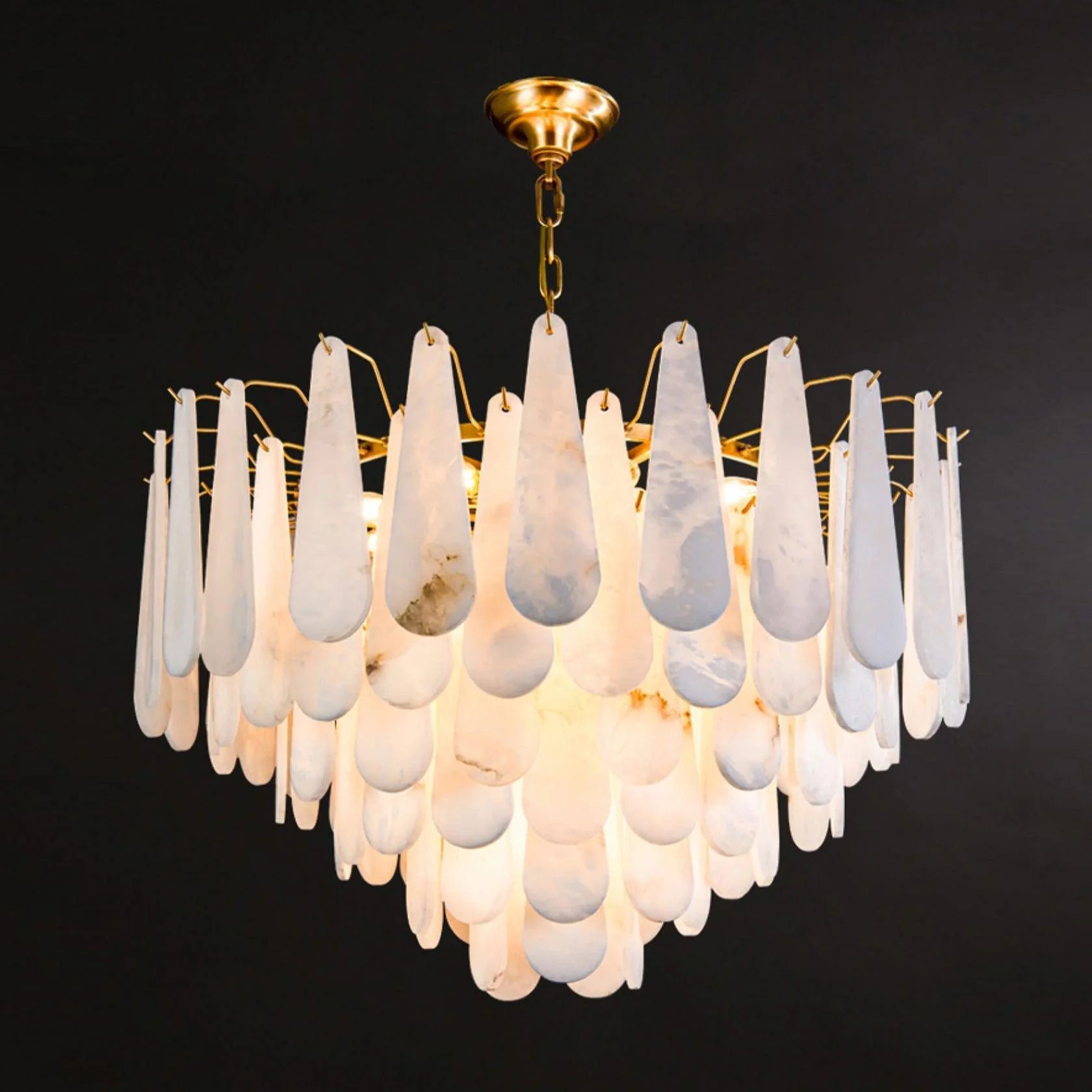 Lennar Visual_Alabaster Leon Drop Shape Chandelier