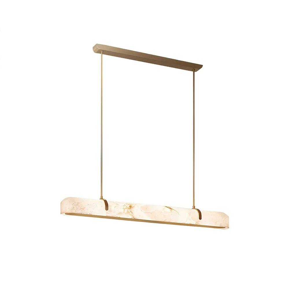 Lennar Visual_Alabaster Linear Brass Chandelier