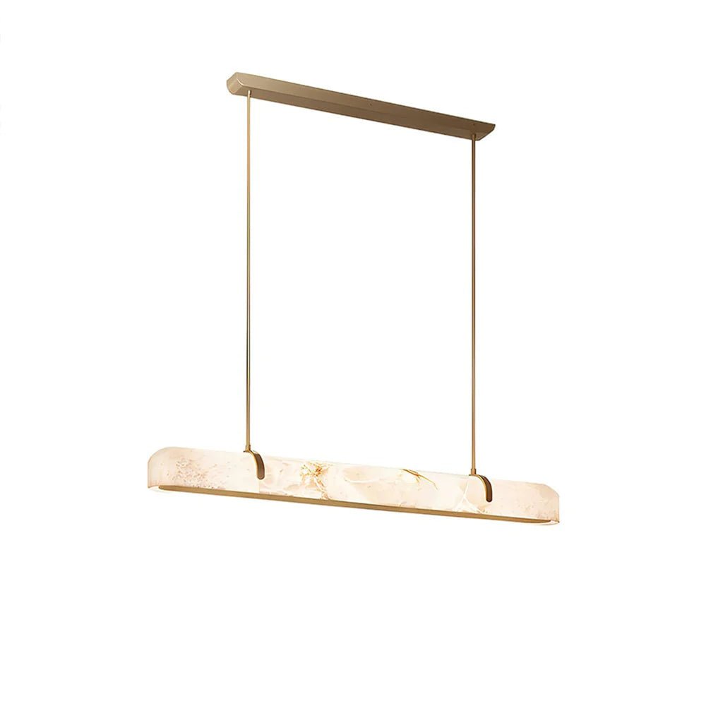 Lennar Visual_Alabaster Linear Brass Chandelier