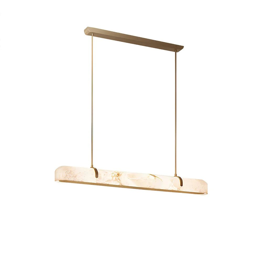 Lennar Visual_Alabaster Linear Brass Chandelier