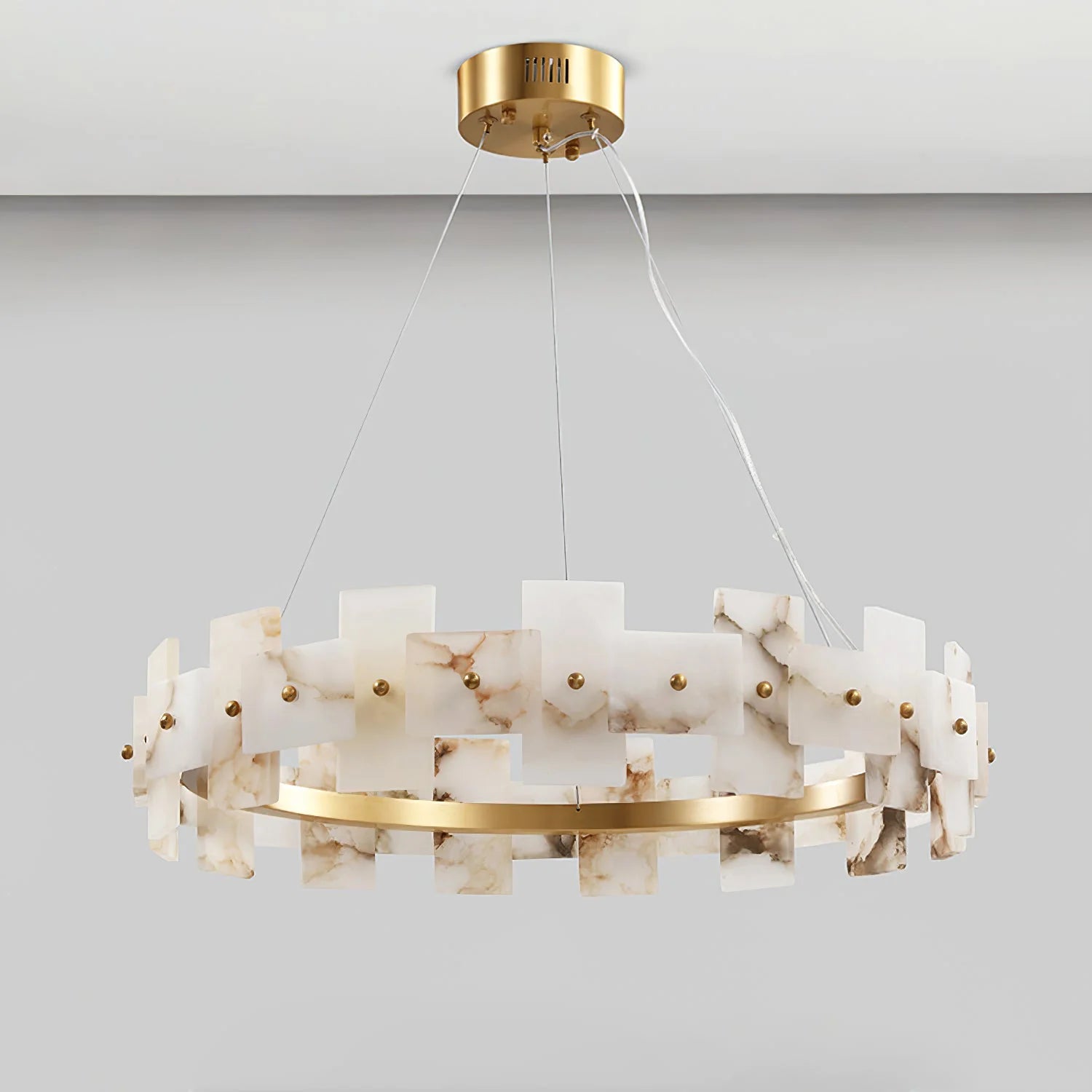 Lennar Visual_Alabaster Luxury Halo Chandelier