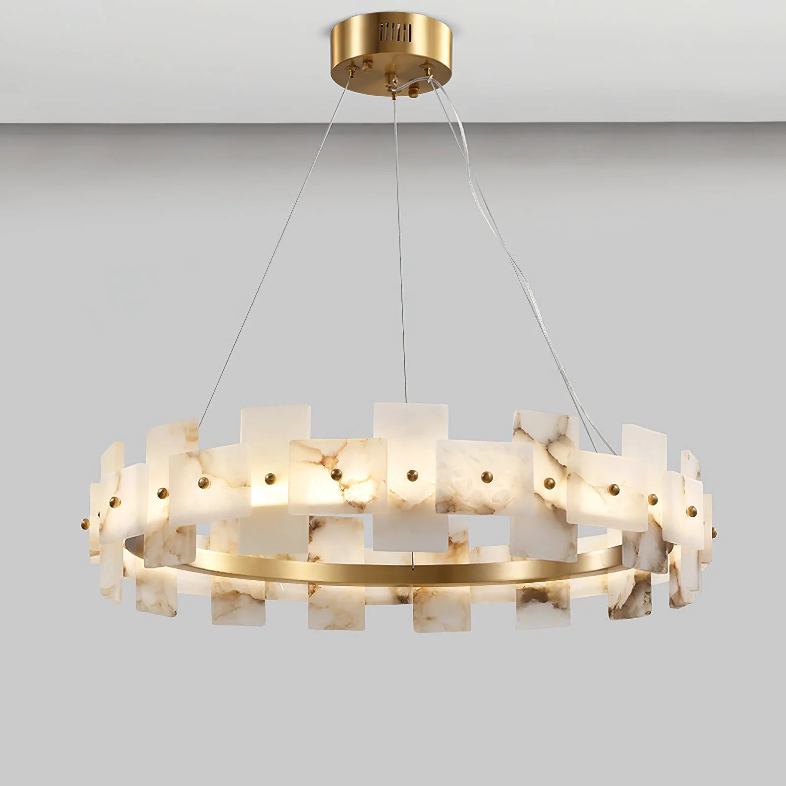 Lennar Visual_Alabaster Luxury Halo Chandelier