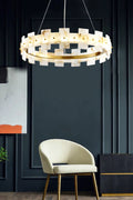 Lennar Visual_Alabaster Luxury Halo Chandelier